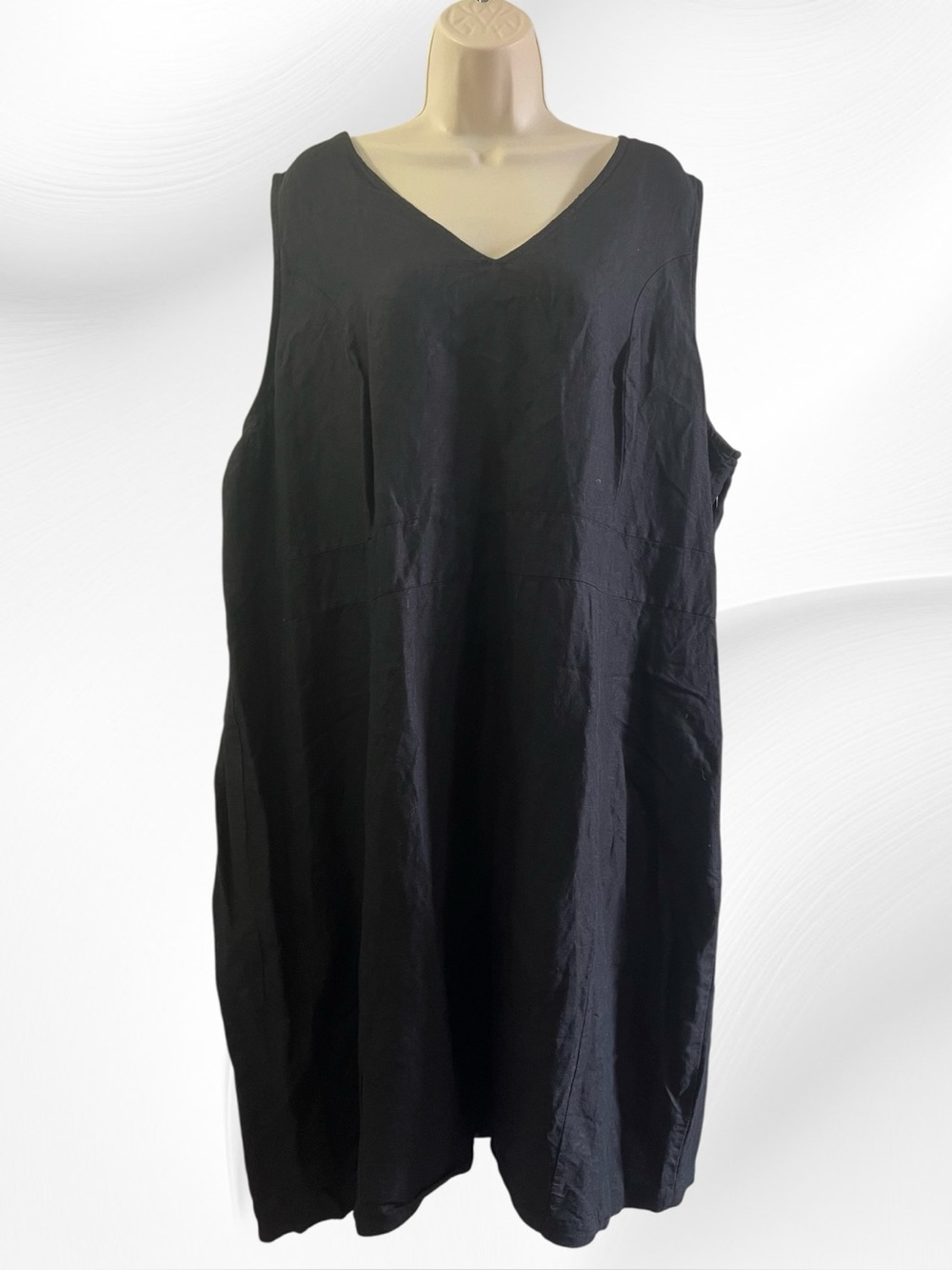 Avenue Linen Blend Shift Dress, Size 26